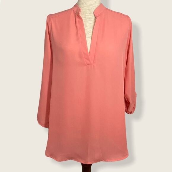 NWT | Misia | 3/4 Sleeve V-Neck Blouse | Coral | Small - Picture 1 of 9